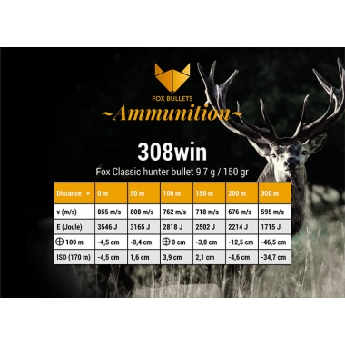 FOX CLASSIC HUNTER 308 WIN 150 GR